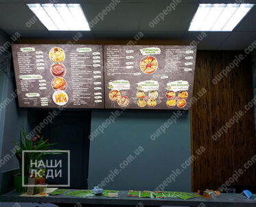 Лайтбокс для кафе, световое меню